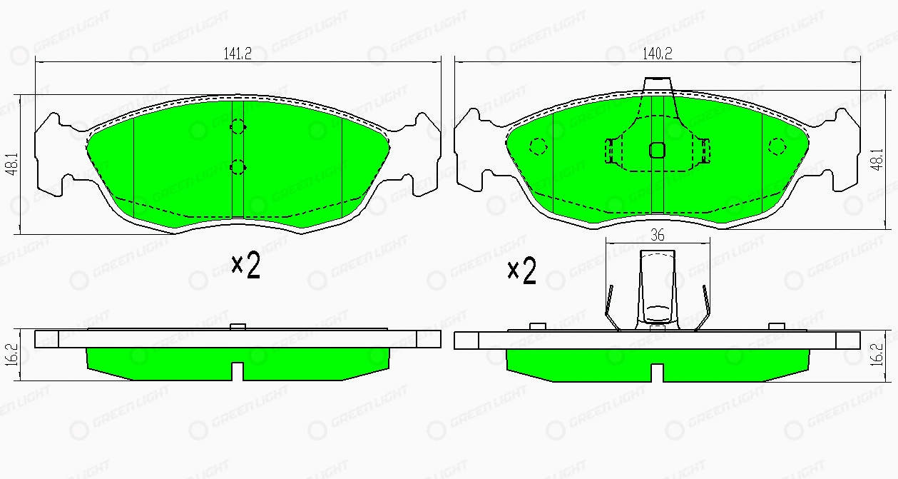 Kit de plaquettes de frein, frein à disque Automotive Adriado GLBP0295