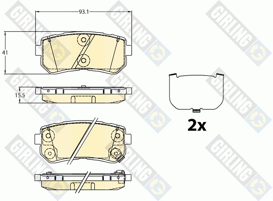 Kit de plaquettes de frein, frein à disque GIRLING 6136366