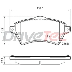 Kit de plaquettes de frein, frein à disque DriveTec DPAD1652