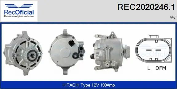 Alternateur RECOFICIAL REC2020246.1