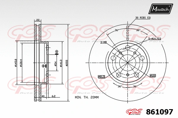 Disque de frein MAXTECH 861097