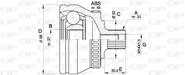 Jeu de joints, arbre de transmission OPEN PARTS CVJ5368.10