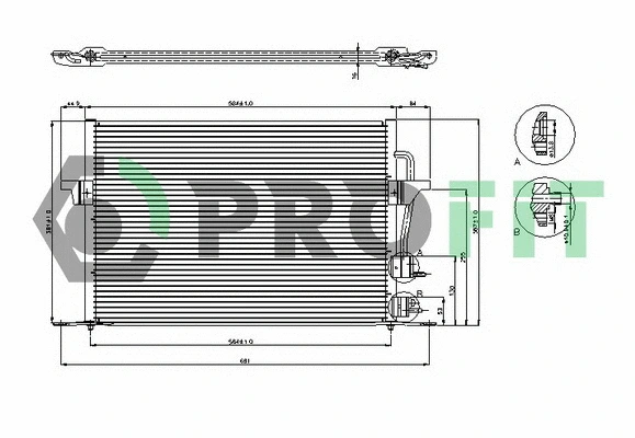 Condenseur, climatisation PROFIT PR 2533C1