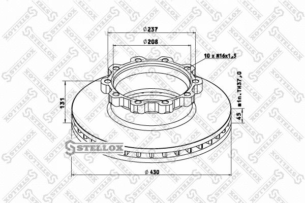 Disque de frein STELLOX 85-00749-SX