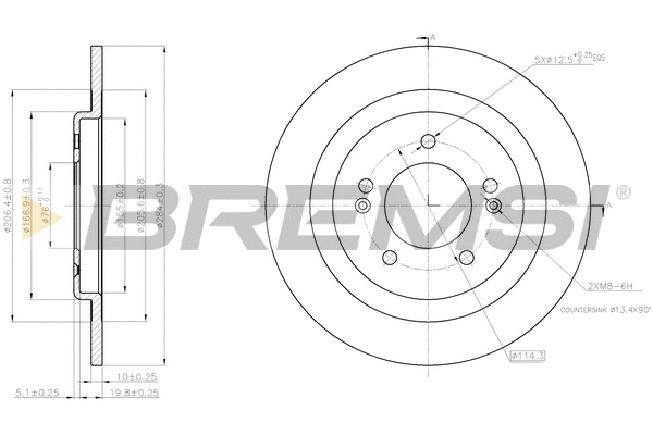 Disque de frein BREMSI CD8200S