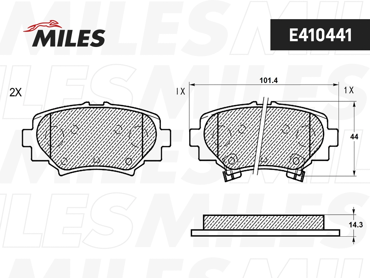Kit de plaquettes de frein, frein à disque MILES E410441