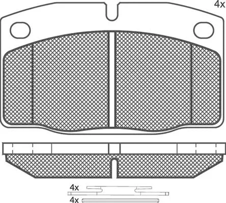 Kit de plaquettes de frein, frein à disque Technika 01046