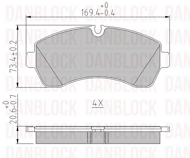 Kit de plaquettes de frein, frein à disque DANBLOCK DB 510670