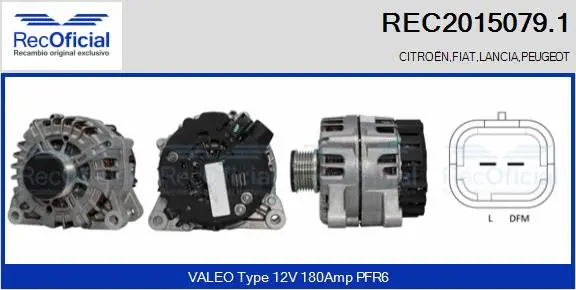 Alternateur RECOFICIAL REC2015079.1