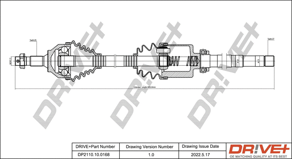 Arbre de transmission Dr!ve+ DP2110.10.0168