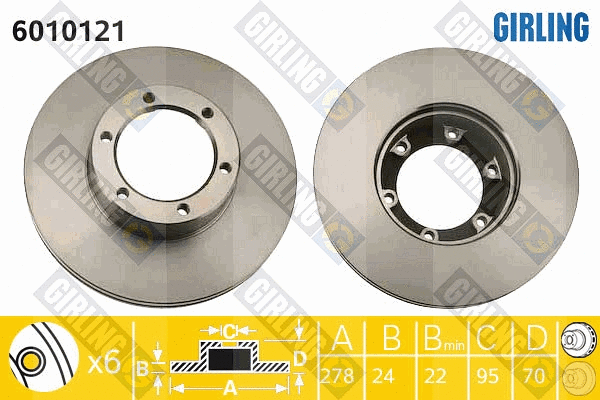 Disque de frein GIRLING 6010121