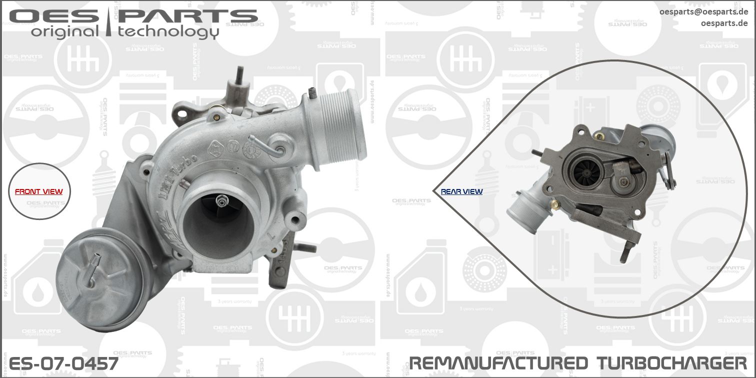 Turbocompresseur, suralimentation OES PARTS ES-07-0457