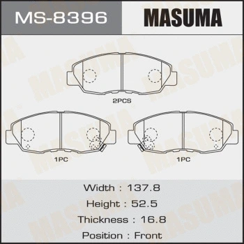 Jeu de mâchoires de frein MASUMA MS-8396