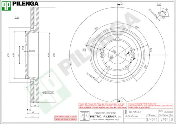 Disque de frein PILENGA V781