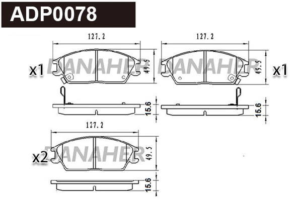 Kit de plaquettes de frein, frein à disque DANAHER ADP0078