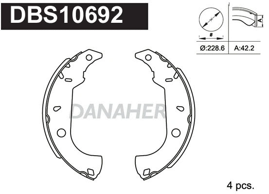 Jeu de mâchoires de frein DANAHER DBS10692