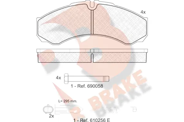 Kit de plaquettes de frein, frein à disque R BRAKE RB1208-200