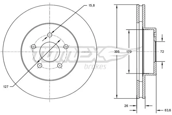 Disque de frein TOMEX Brakes TX 72-23