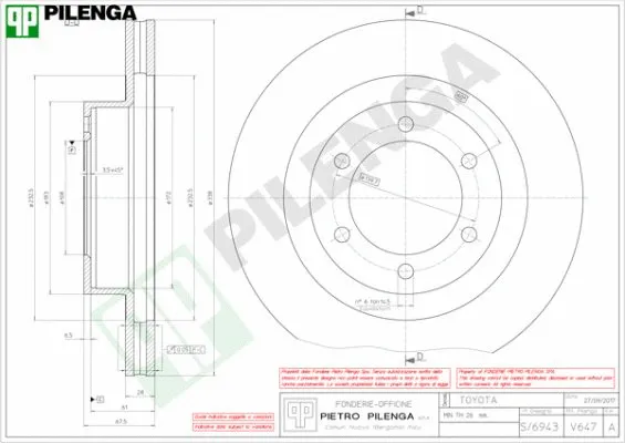 Disque de frein PILENGA V647