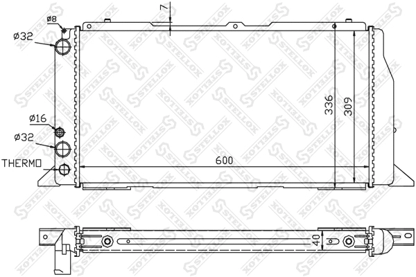 Radiateur, refroidissement du moteur STELLOX 10-25020-SX