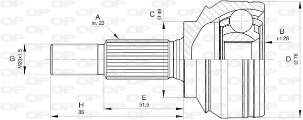 Jeu de joints, arbre de transmission OPEN PARTS CVJ5806.10
