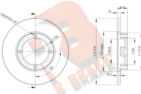 Disque de frein R BRAKE 78RBD21160