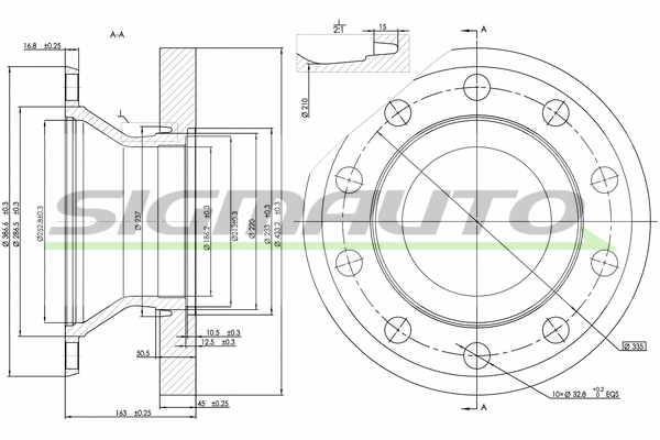 Disque de frein SIGMAUTO DB0337S