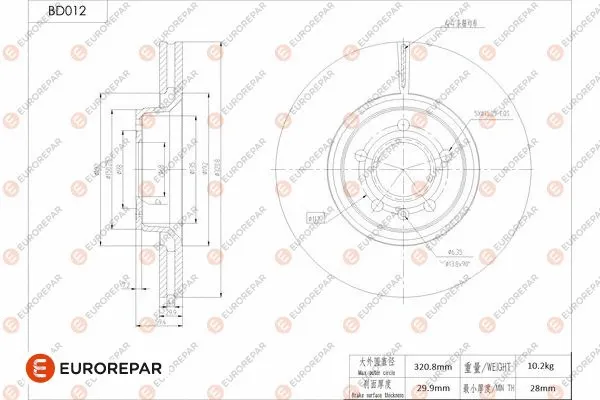 Disque de frein EUROREPAR 1684245480