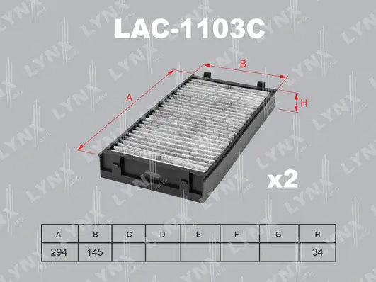 Filtre, air de l'habitacle LYNXAUTO LAC-1103C