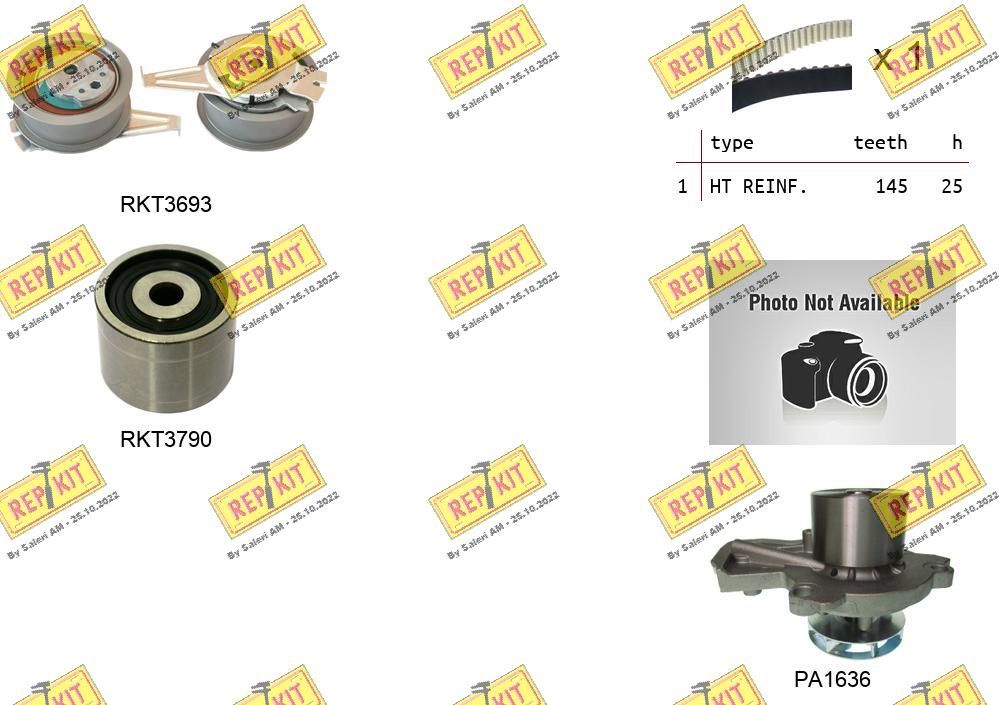 Pompe à eau + kit de courroie crantée REPKIT RKTK1181PA