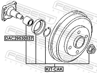 Palier, arbre de transmission FEBEST KIT-CAK
