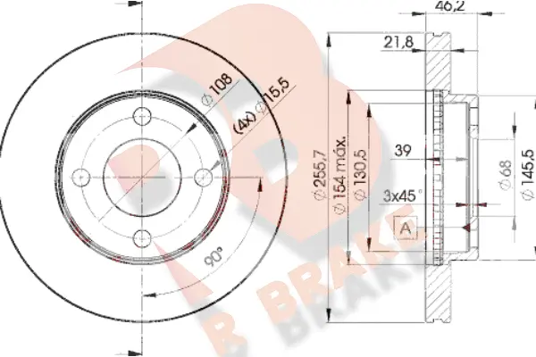 Disque de frein R BRAKE 78RBD23633