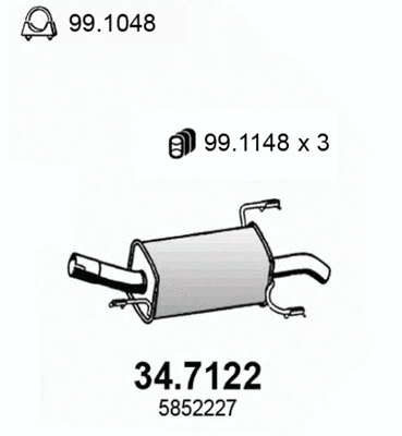 Silencieux arrière ASSO 34.7122