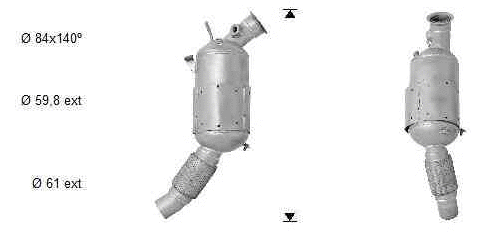 Filtre à particules / à suie, échappement VEGAZ GmbH BK-864