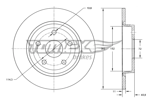 Disque de frein TOMEX Brakes TX 73-21