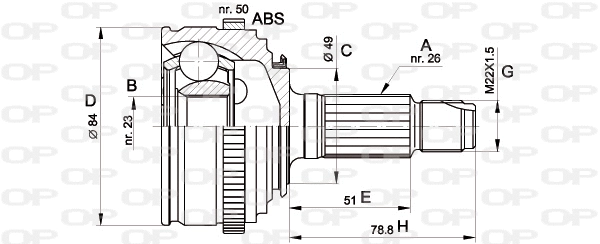 Jeu de joints, arbre de transmission OPEN PARTS CVJ5467.10
