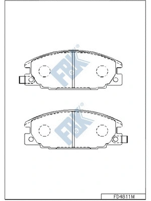 Kit de plaquettes de frein, frein à disque FBK FD4811M