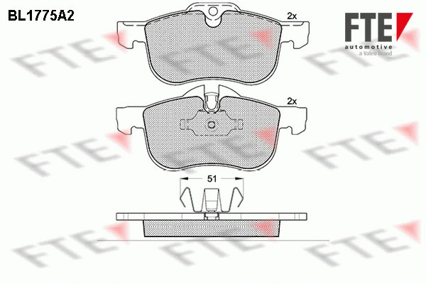 Kit de plaquettes de frein, frein à disque FTE 9010345