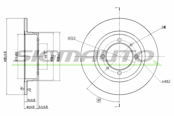 Disque de frein SIGMAUTO DBA409S