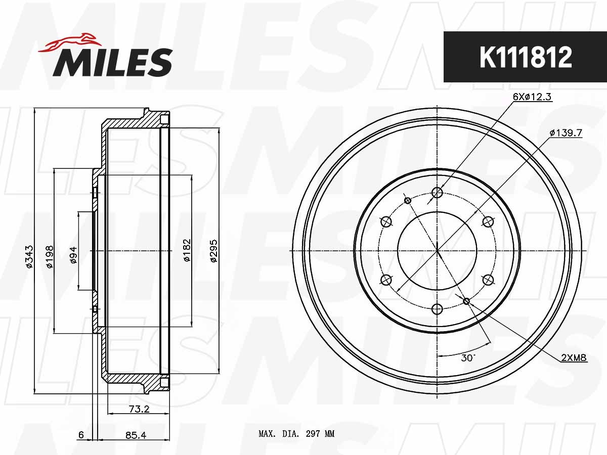 Tambour de frein MILES K111812