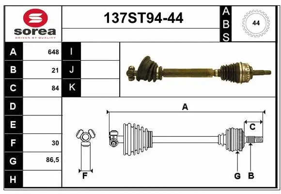 Arbre de transmission STARTCAR 137ST94-44