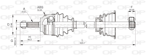Arbre de transmission OPEN PARTS DRS6100.00