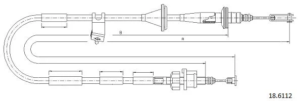 Tirette à câble, commande d'embrayage CABOR 18.6112