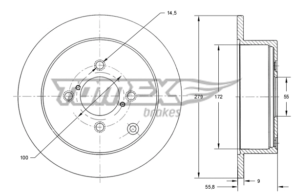 Disque de frein TOMEX Brakes TX 72-06
