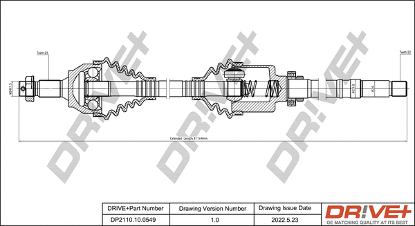 Arbre de transmission Dr!ve+ DP2110.10.0549
