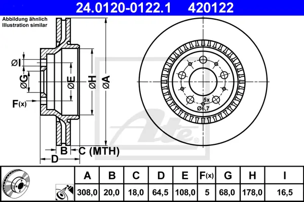 Disque de frein ATE-APAC 24.0120-0122.1