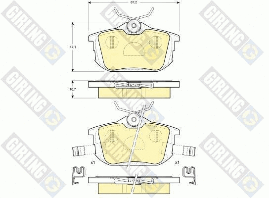 Kit de plaquettes de frein, frein à disque GIRLING 6113141