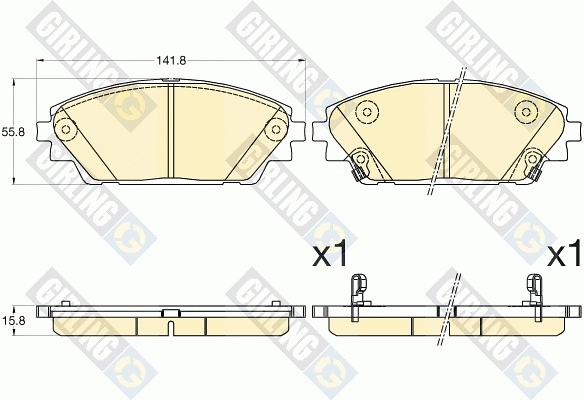 Kit de plaquettes de frein, frein à disque GIRLING 6135926