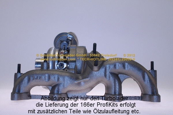Turbocompresseur, suralimentation SCHLÜTTER TURBOLADER 166-00270