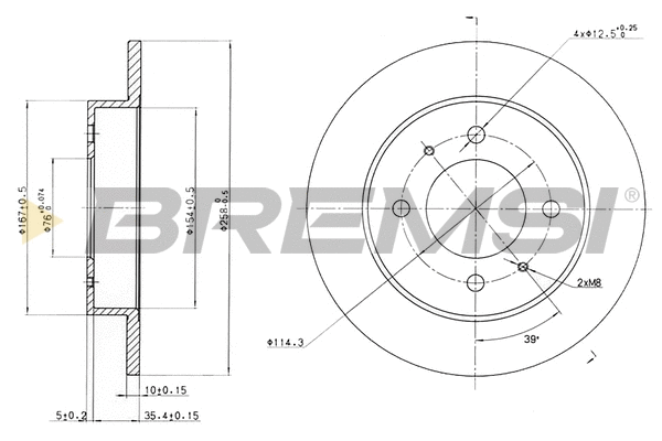 Disque de frein BREMSI CD7176S